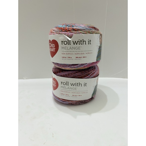 Lot Of 2 Red Heart Roll With It Melange Yarn Cakes: Hollywood - Picture 1 of 4